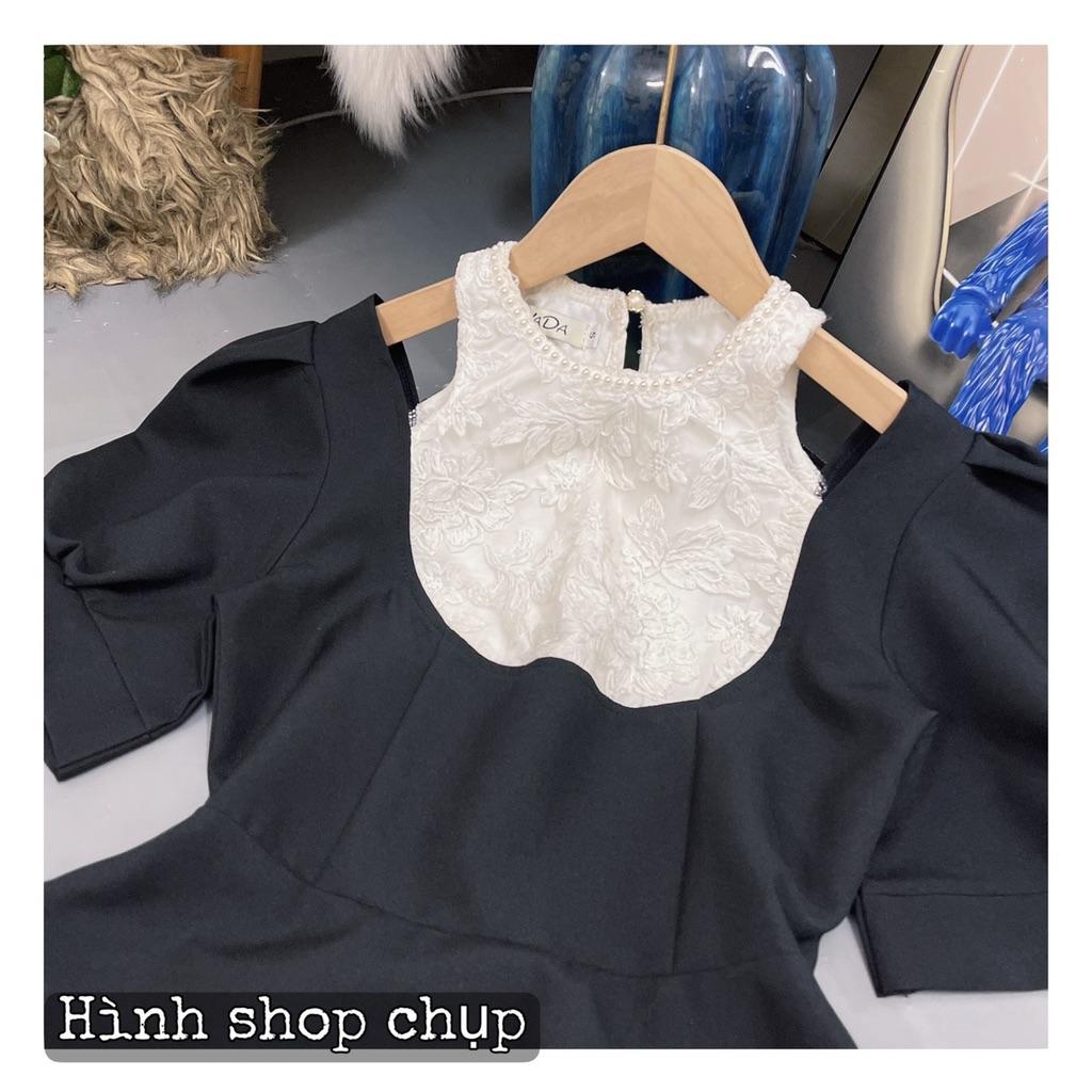 Đầm xoè dự tiệc cổ phối ren