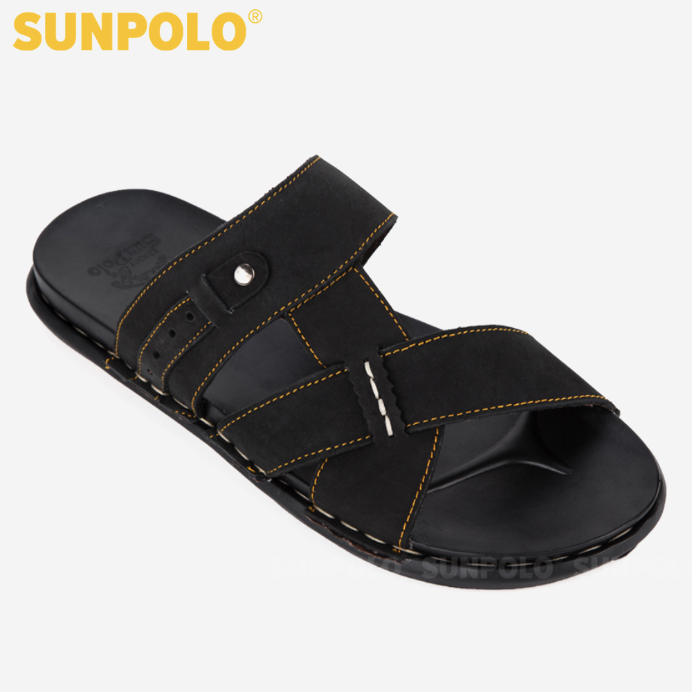 Dép Nam, Dép Quai Ngang Nam Da Bò SUNPOLO SNA101 Trẻ trung