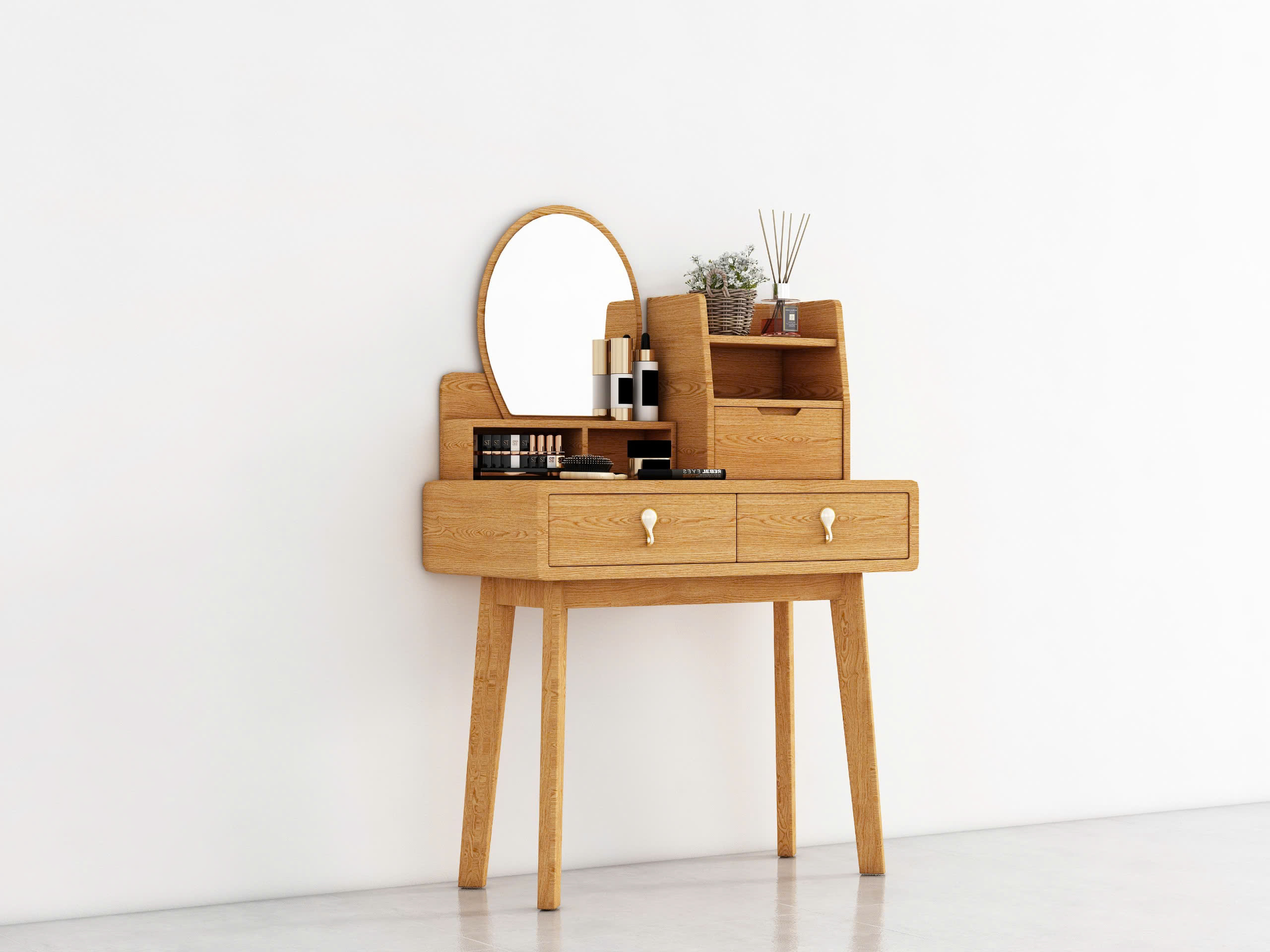 Bàn trang điểm phòng ngủ hiện đại BLUEWOOD BTD-001 gỗ MDF lõi xanh chống ẩm