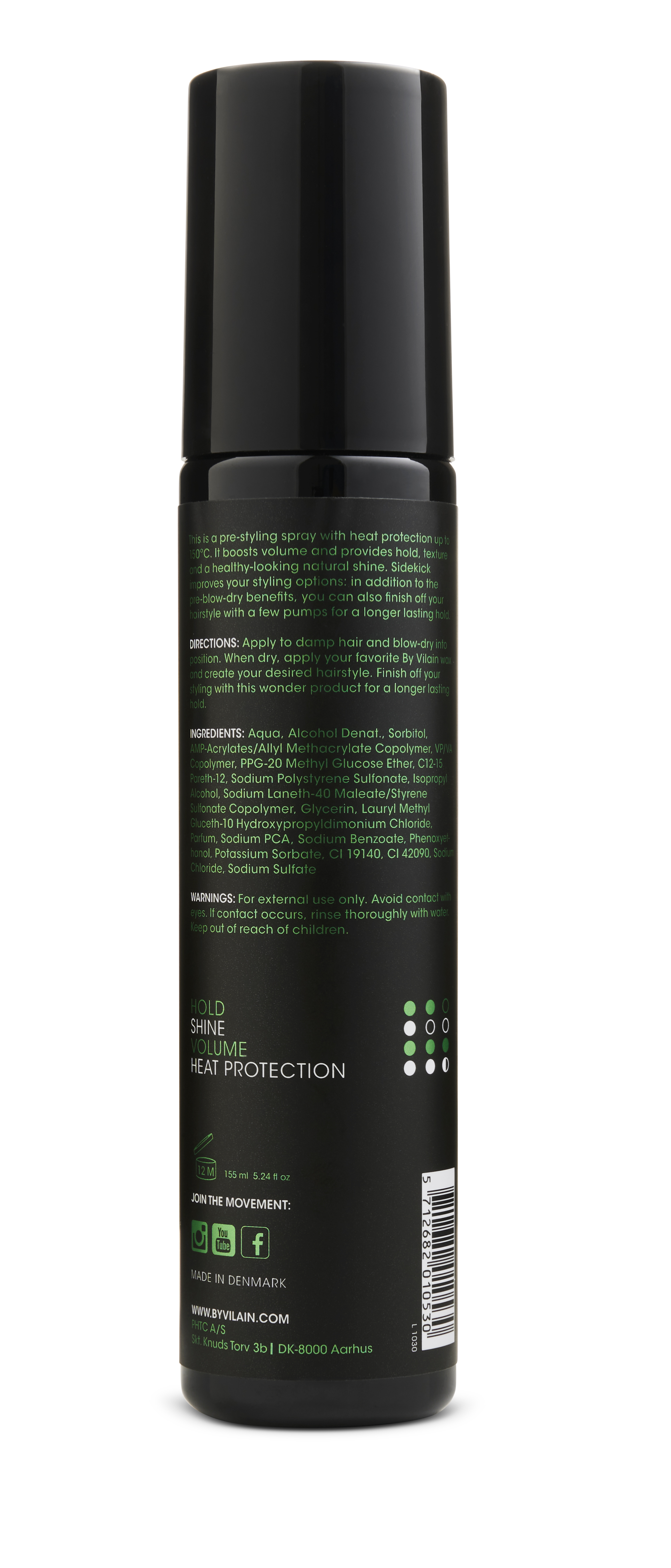Gôm xịt tạo phồng BY VILAIN SIDEKICK 155 ML