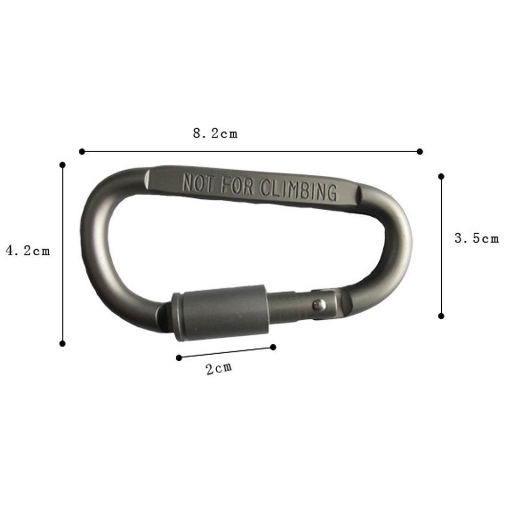 Móc Đa Năng Móc Khóa Nhôm Đi Phượt Carabiner Chữ D Khoá Xoay 8cm