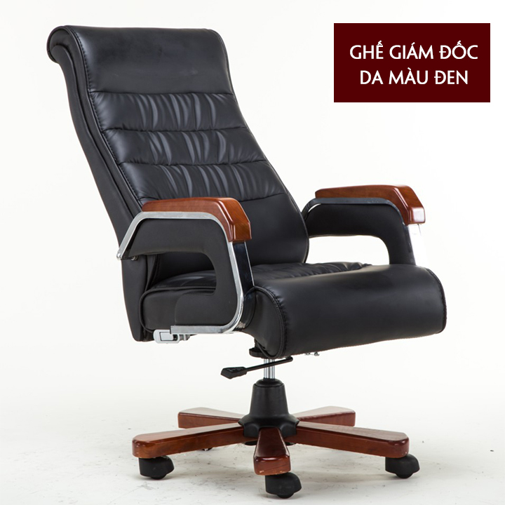 Ghế Giám Đốc, Ghế Chủ Tịch Ghế Văn Phòng Làm Việc Dành Cho Các Cấp Lãnh Đạo Xoay 360 Độ Nệm Cao Su  Da PU Cao Cấp Chân Gỗ Chắc Chắn