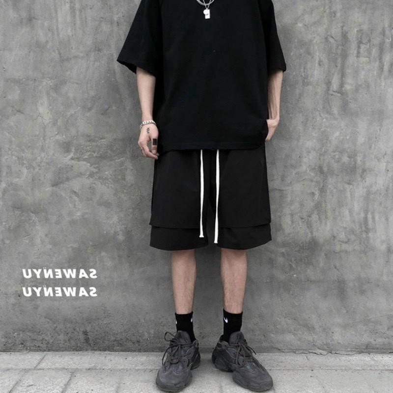 Quần short unisex 2 lớp vải kaki co giãn cực chất