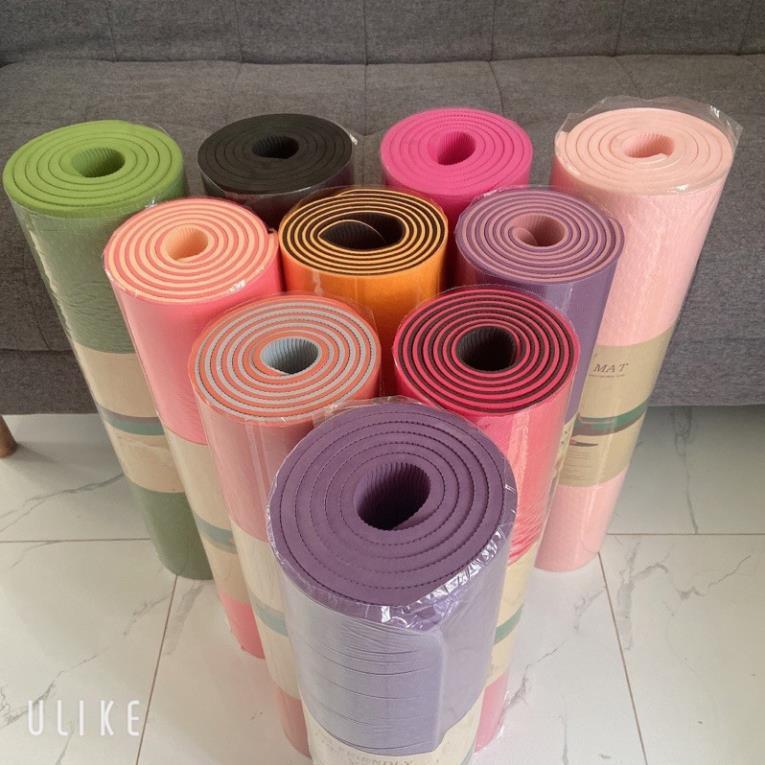 Thảm tập yoga gym định tuyến chống trượt tpe cao cấp 1 lớp dày 6mm 8mm tại nhà