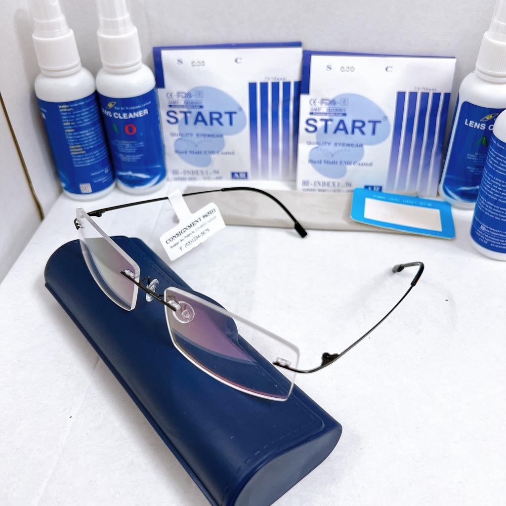 Gọng kính TITANIUM Siêu mảnh siêu nhẹ KT50UNIQUI Màu Đen  cực êm khi đeo