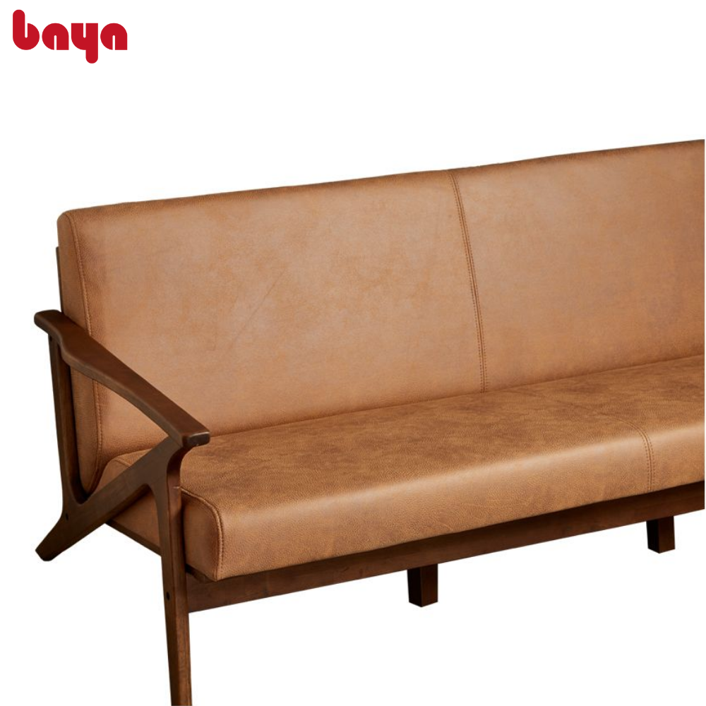 Ghế Sofa Phòng Khách Bằng Da Cao Cấp BAYA Sacramento Thiết Kế Khung Gỗ Cao Su, Đệm Ngồi Bằng Mút Bọc Vải Polyester Kích Thước 84x183x75cm 1079050