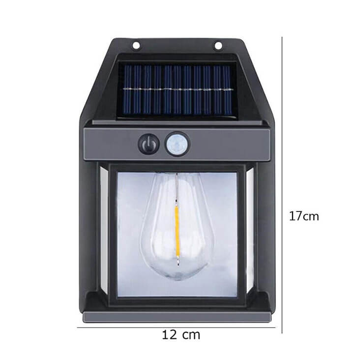 Đèn năng lượng mặt trời cảm biến ánh sáng tự động bật tắt, đèn mặt trời cảm biến hồng ngoại trang trí sân vườn 3 chế độ, ánh sáng vàng-BK888