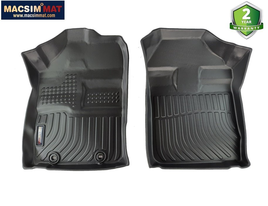 Thảm lót sàn xe ô tô Toyota Wigo 2017-2020 Nhãn hiệu Macsim chất liệu nhựa TPE cao cấp màu đen