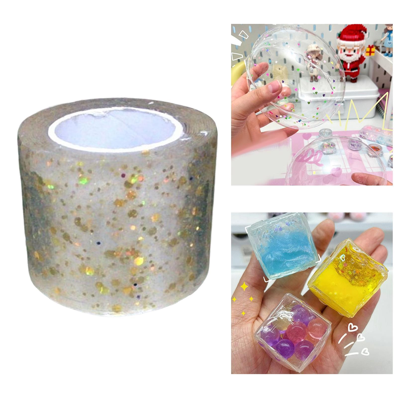 Glitter Tape Double Sided Tape, Adults Tape Educational Toy, Multifunctional Mounting Tape Reusable for Bubble Blowing Home Handmade Ball
