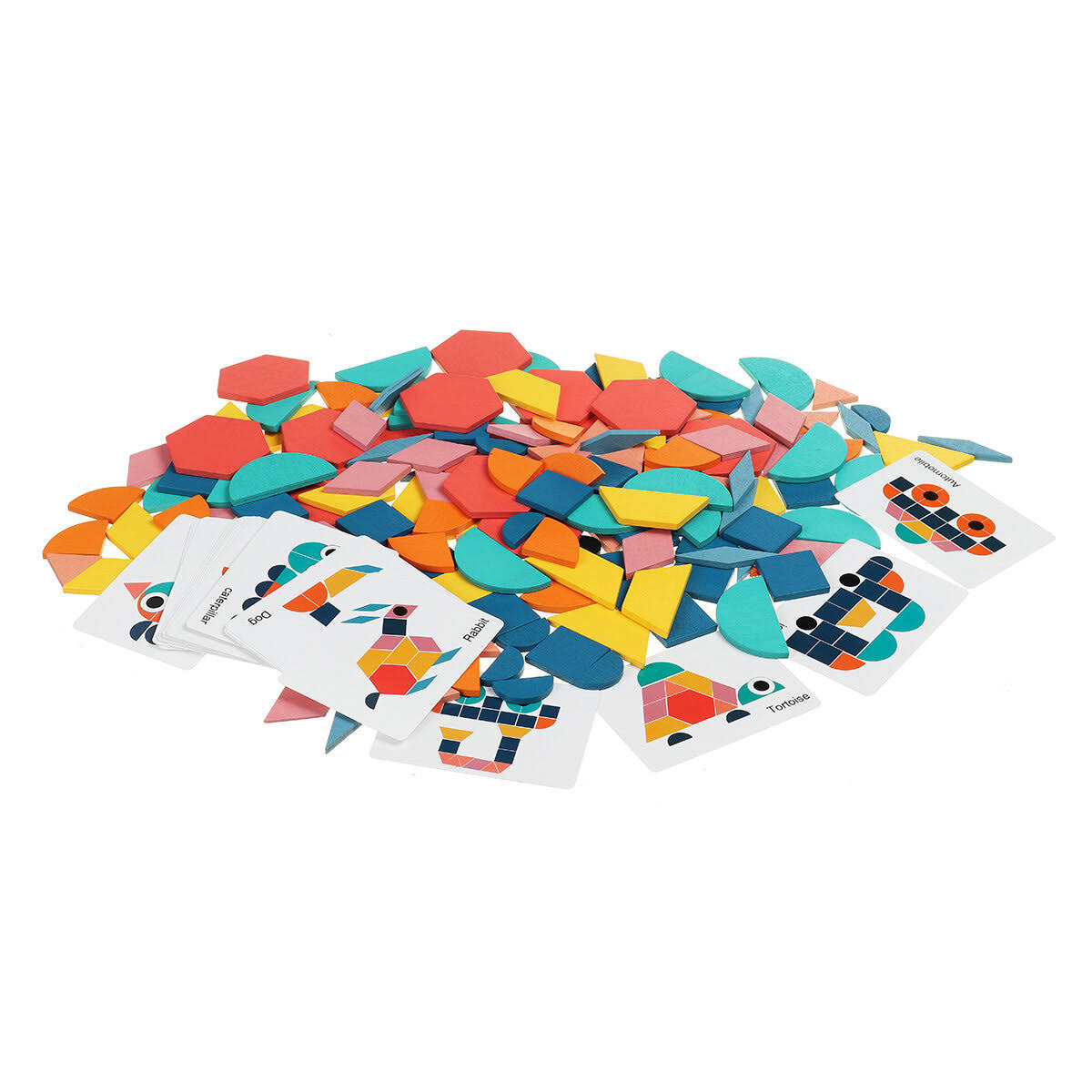 Xếp hình vạn hoa trí uẩn 180 mảnh phát triển tư duy sáng tạo, đồ chơi xếp hình tangram bằng gỗ