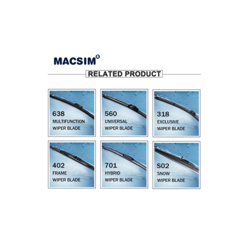 Combo cần gạt nước mưa ô tô Nano Silicon Macsim cho xe Hyundai Sonata 2013-2017