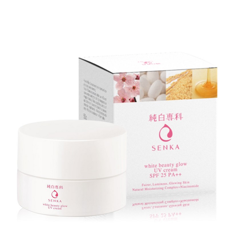 Kem Dưỡng Trắng Sáng &amp; Giảm Thâm Nám Ban Ngày Senka White Beauty UV Cream 50g SPF 25 PA ++