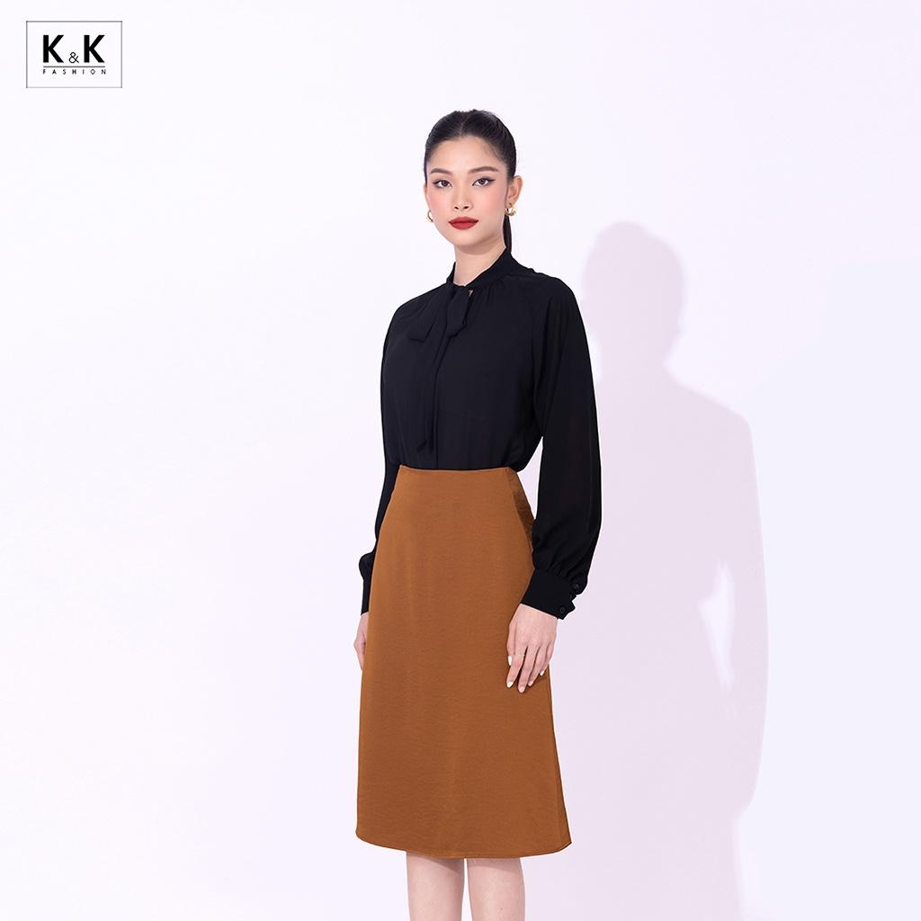 Chân Váy Công Sở Chữ A Dáng Dài K&amp;K Fashion CV04-28 Chất Liệu Lụa Chéo