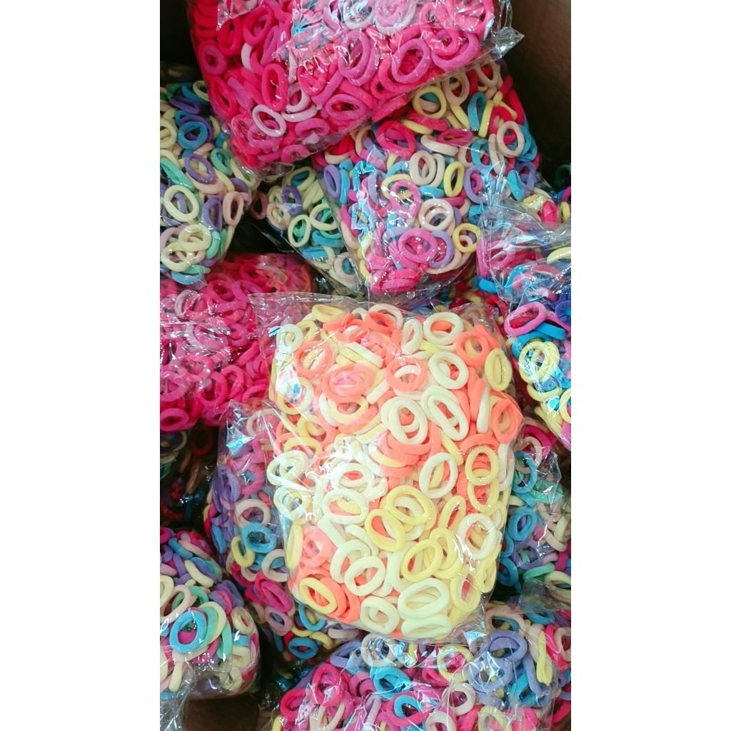 Set 500 dây buộc tóc Linh Chi Bedding đuôi ngựa co giãn thời trang Hàn uốc cho bé gái (Mix mầu)