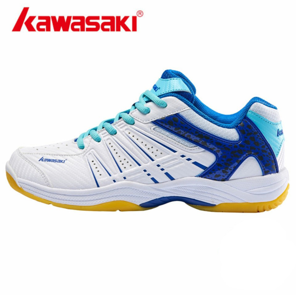 Giày thể thao cầu lông Kawasaki K065 mới màu trắng xanh cho cả nam và nữ - tặng tất thể thao bendu
