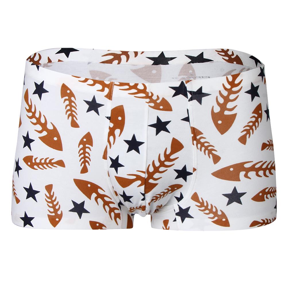Men’s Stretchy Boxer Briefs Novelty Printed Panties Underwear Underpants