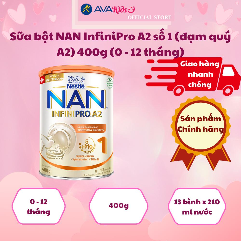 Sữa bột NAN InfiniPro A2 số 1 (đạm quý A2) 400g (0 - 12 tháng)