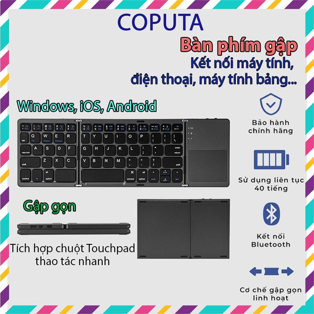 Hình ảnh Bàn phím bluetooth Coputa bàn phím không dây kết nối điện thoại laptop máy tính bảng mini gập gọn B033