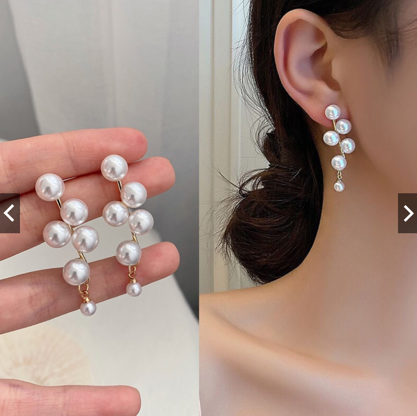 Khuyên Tai Đính Hạt Ngọc Trai nhân tạo Phong Cách Hàn Quốc Thời Trang dành cho nữ.