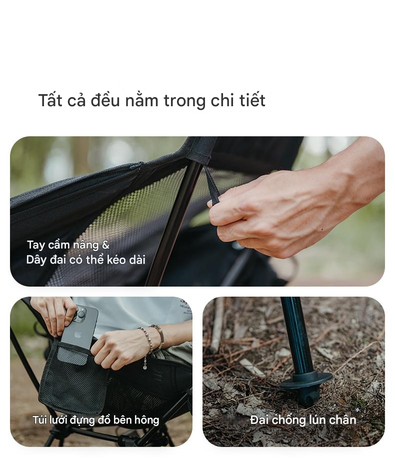 Ghế Mặt Trăng Clamshell Naturehike CNK2450JJ018 và CNK2450JJ019