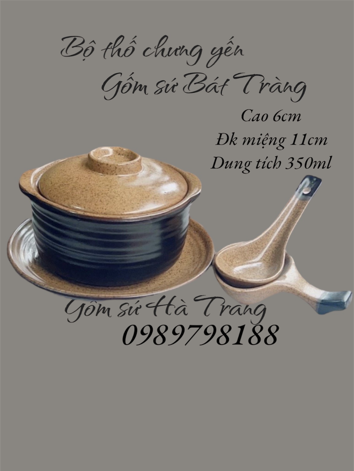 Bộ thố chưng yến gốm sứ Bát Tràng cao cấp