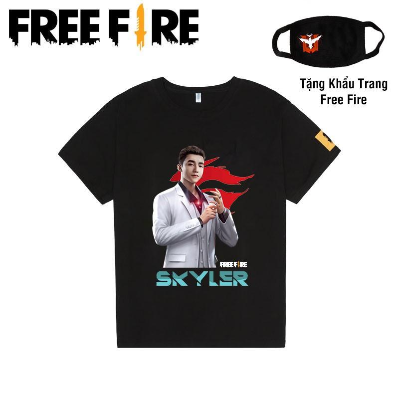 SALE Áo Thun Free Fire Skyler có Size trẻ em - XXL + tặng kèm bịt mặt đi kèm / chất lượng