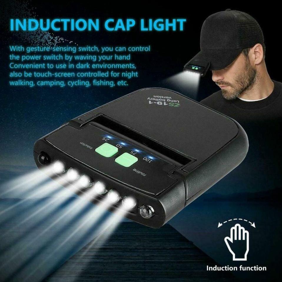 Đèn led 6 bóng điều chính độ sáng có kẹp gắn mũ chống nước