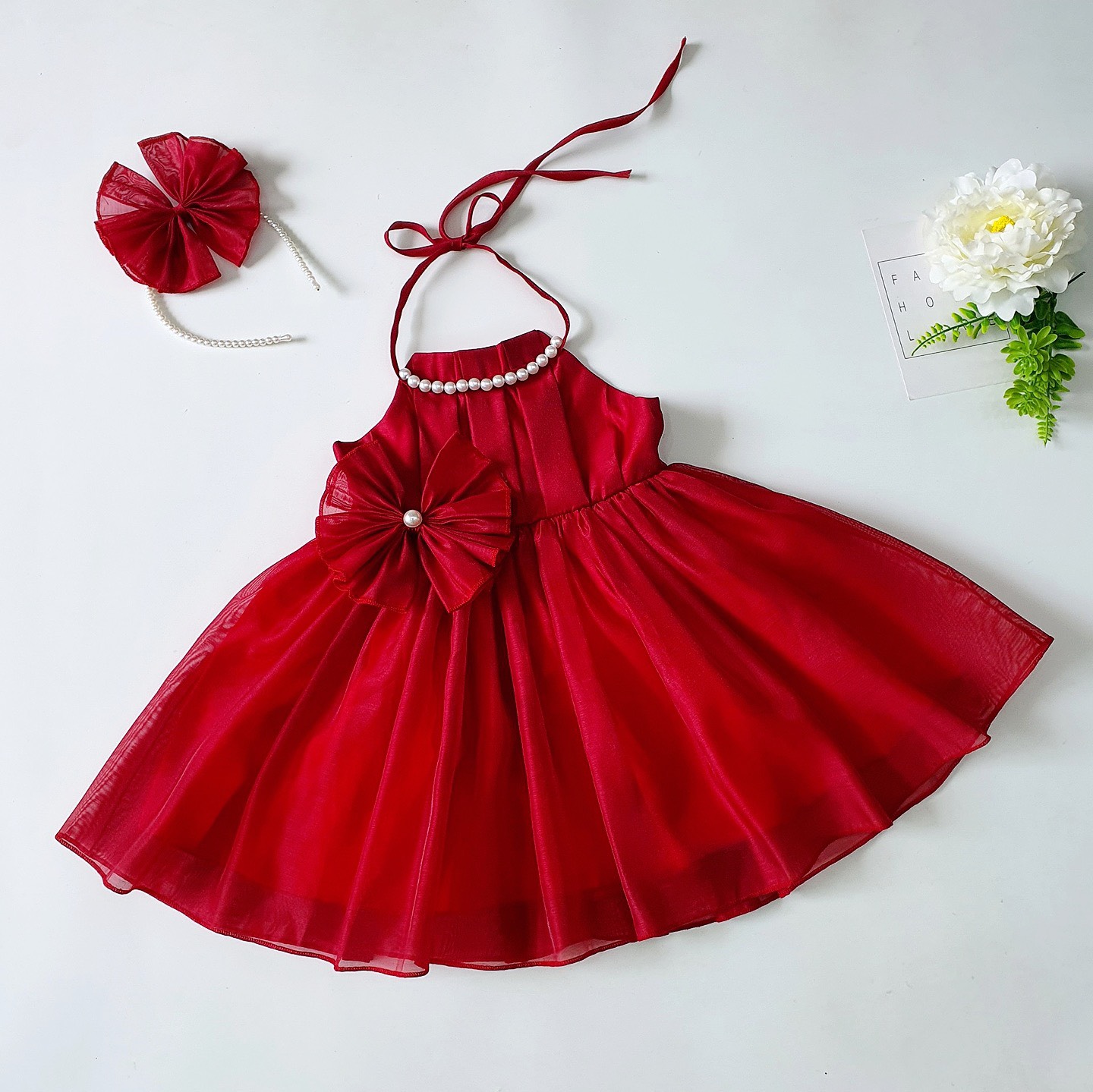 [4-28kg] Đầm Váy Yếm Đỏ Công Chúa NHÍM XÙ KIDS Cho Bé Gái 1 Tuổi Đến 8 Tuổi V092