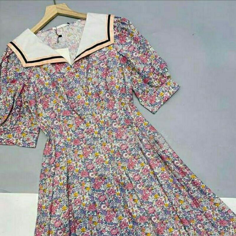 Váy hoa nhí hai dây dáng xòe tầng siêu xinh freesize