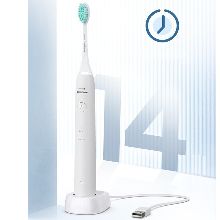 Bàn chải đánh răng điện Philips Sonicare HX2421 tích hợp 2 chế độ làm việc Clean, Sensitive - Hàng Nhập Khẩu