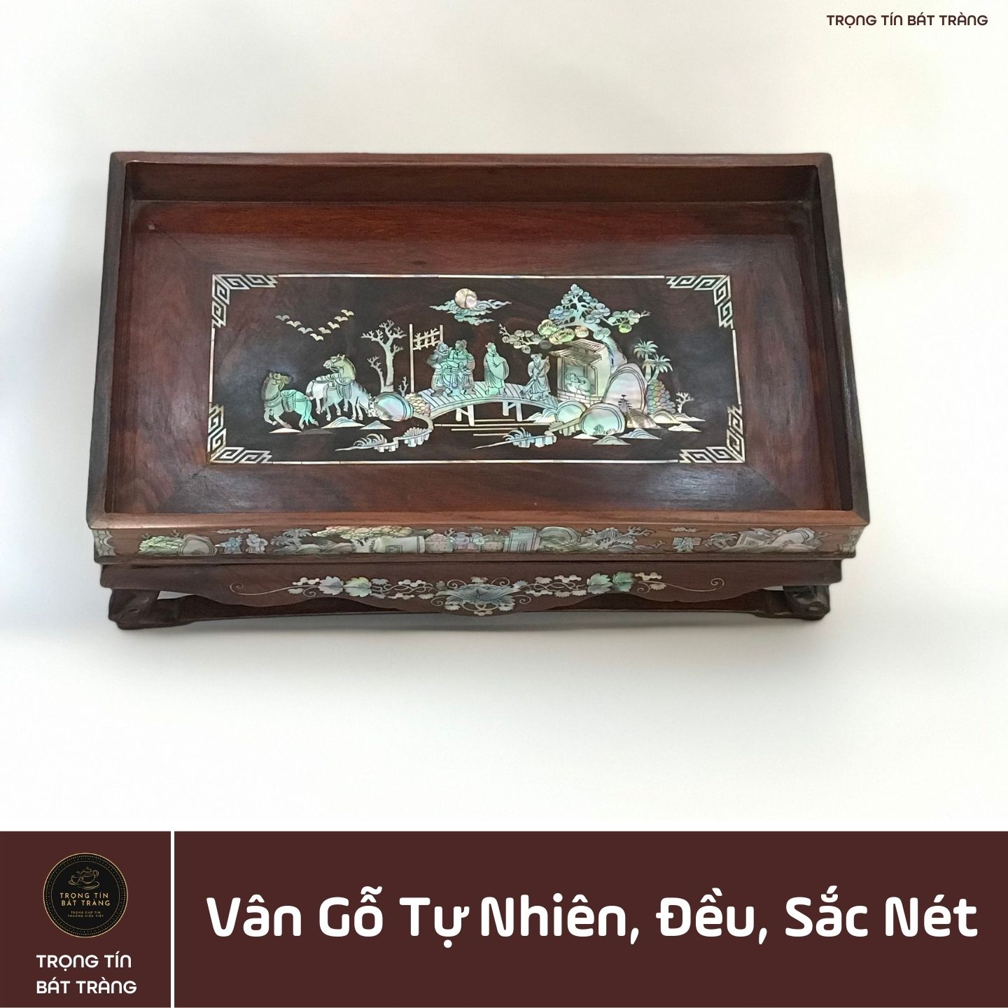 Khay Trà Gỗ Cẩm Hình Chữ Nhật Kích Thước 35*20*11 cm KT 88
