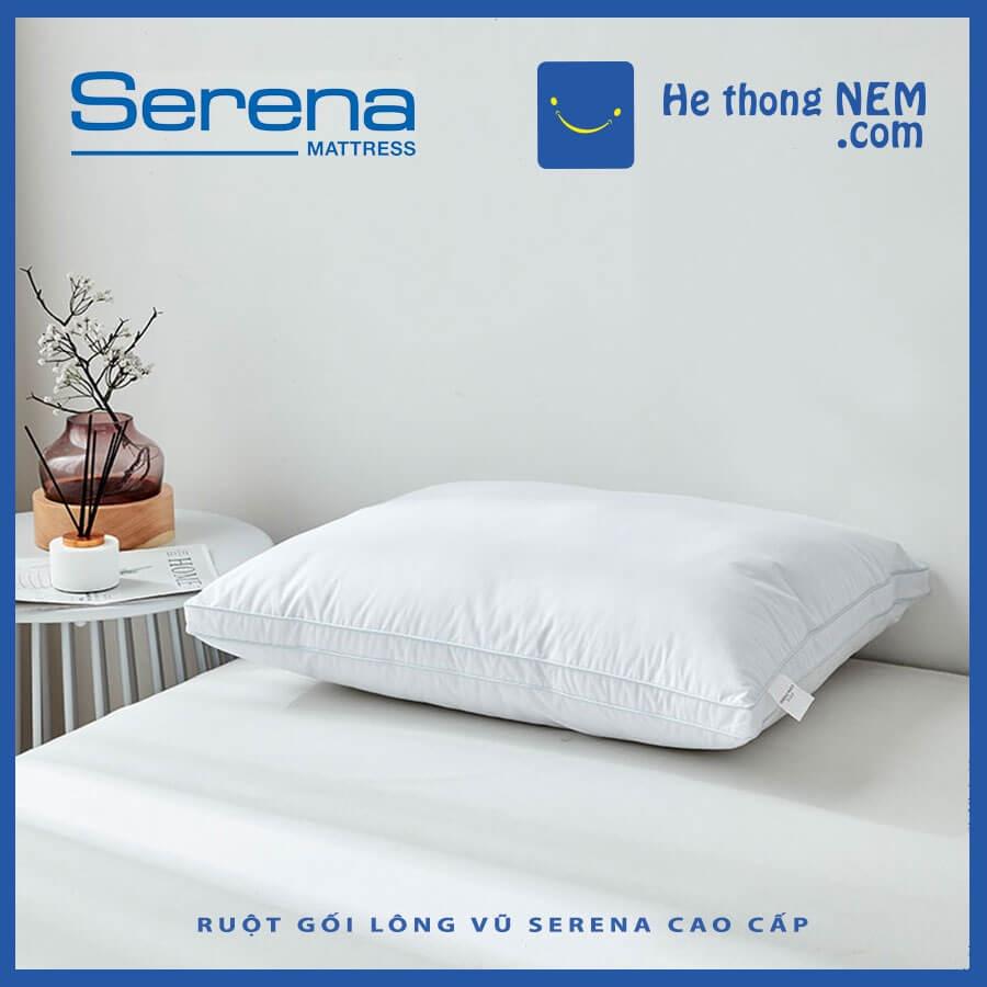 Gối Lông Vũ Nhân Tạo Serena Cao Cấp Ruột Gối Lông Vũ Mềm Kê Cổ Gối Đầu Nằm Ngủ Ngon Chuẩn Khách Sạn Năm Sao