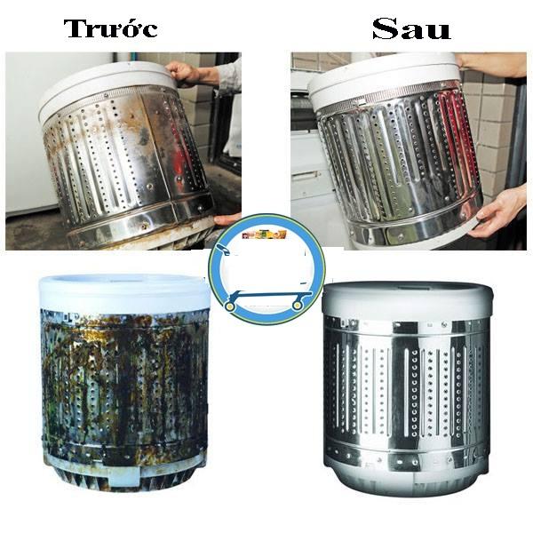 Combo gói bột tẩy vệ sinh lồng máy giặt Hàn Quốc 450g và vỉ 4 viên tẩy sạch khử mùi bồn cầu Hando