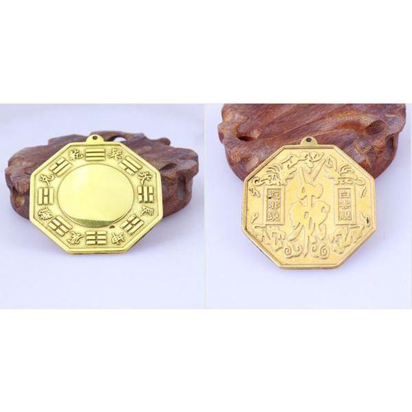 Gương Bát Quái Phong Thủy Lồi Chất Liệu Đồng size Lớn 15cm