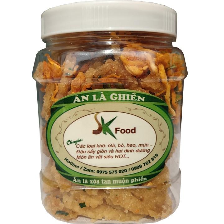 COMBO 2 HŨ CƠM CHÁY LẮC VÀ 1 HŨ KHÔ GÀ LÁ CHANH HIỆU SK FOOD