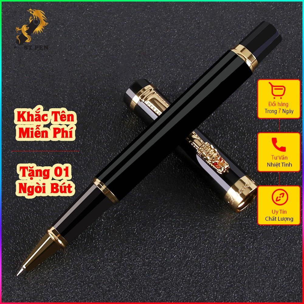 Bút ký cao cấp KHẢM RỒNG LOUSHI ST13,bút bi kim loại ngòi 0,5mm,tặng 02 ngòi khắc tên theo yêu cầu ST PEN