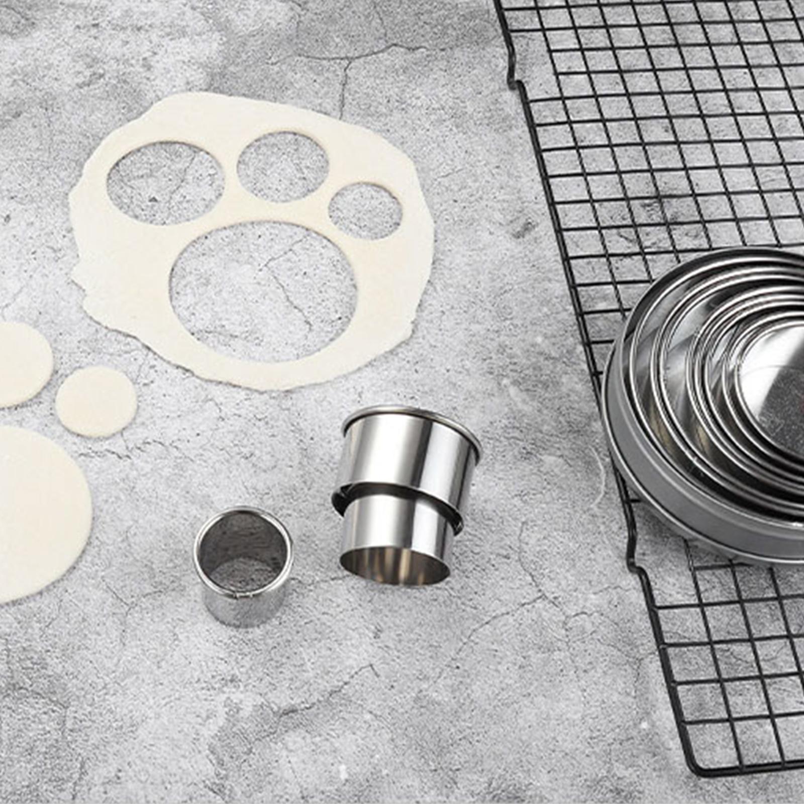 Round Biscuit Moulds Stainless Steel Cookie Biscuit Cutter DIY Baking Cake Mold Pastry Baking Tool