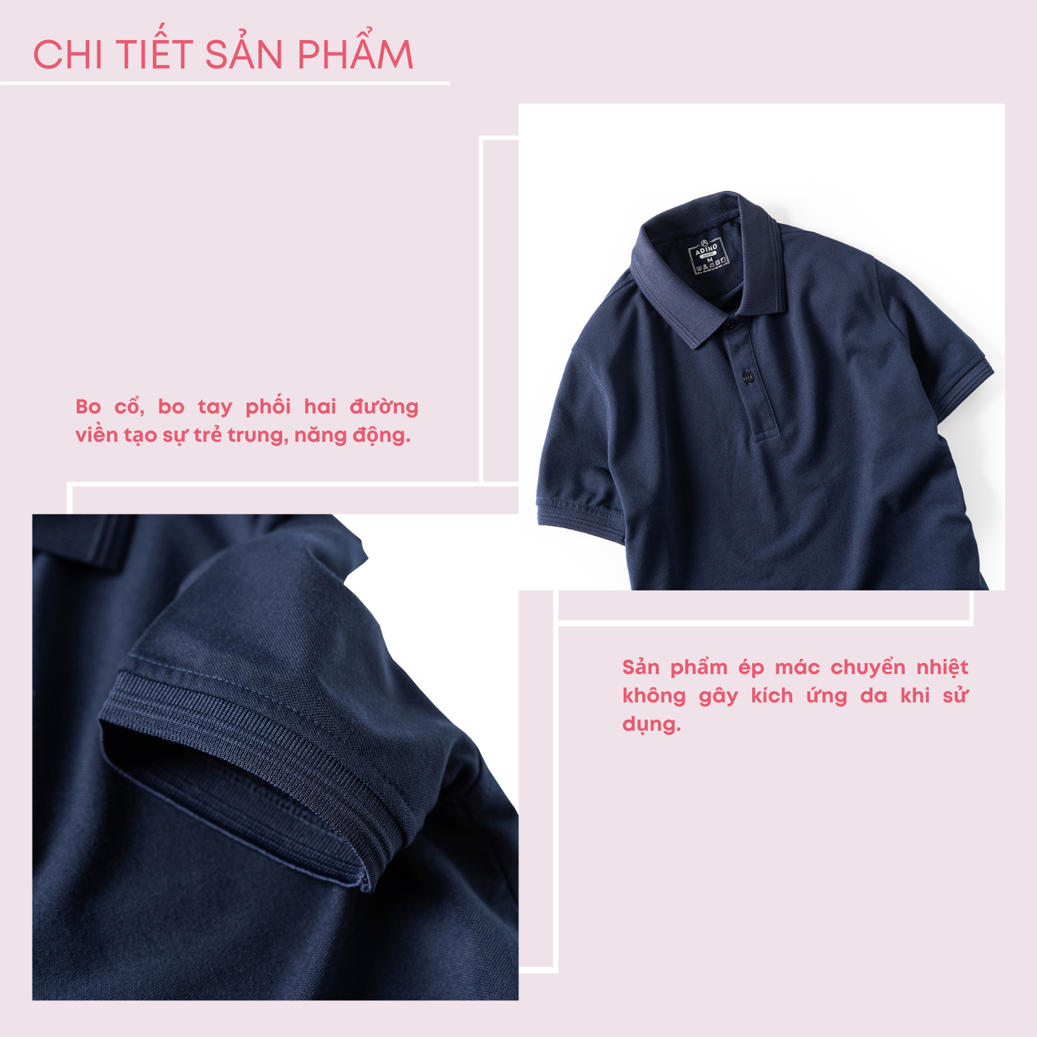 Áo polo nữ màu xanh đen phối viền chìm ADINO vải cotton polyester mềm dáng slimfit công sở hơi ôm trẻ trung APN03