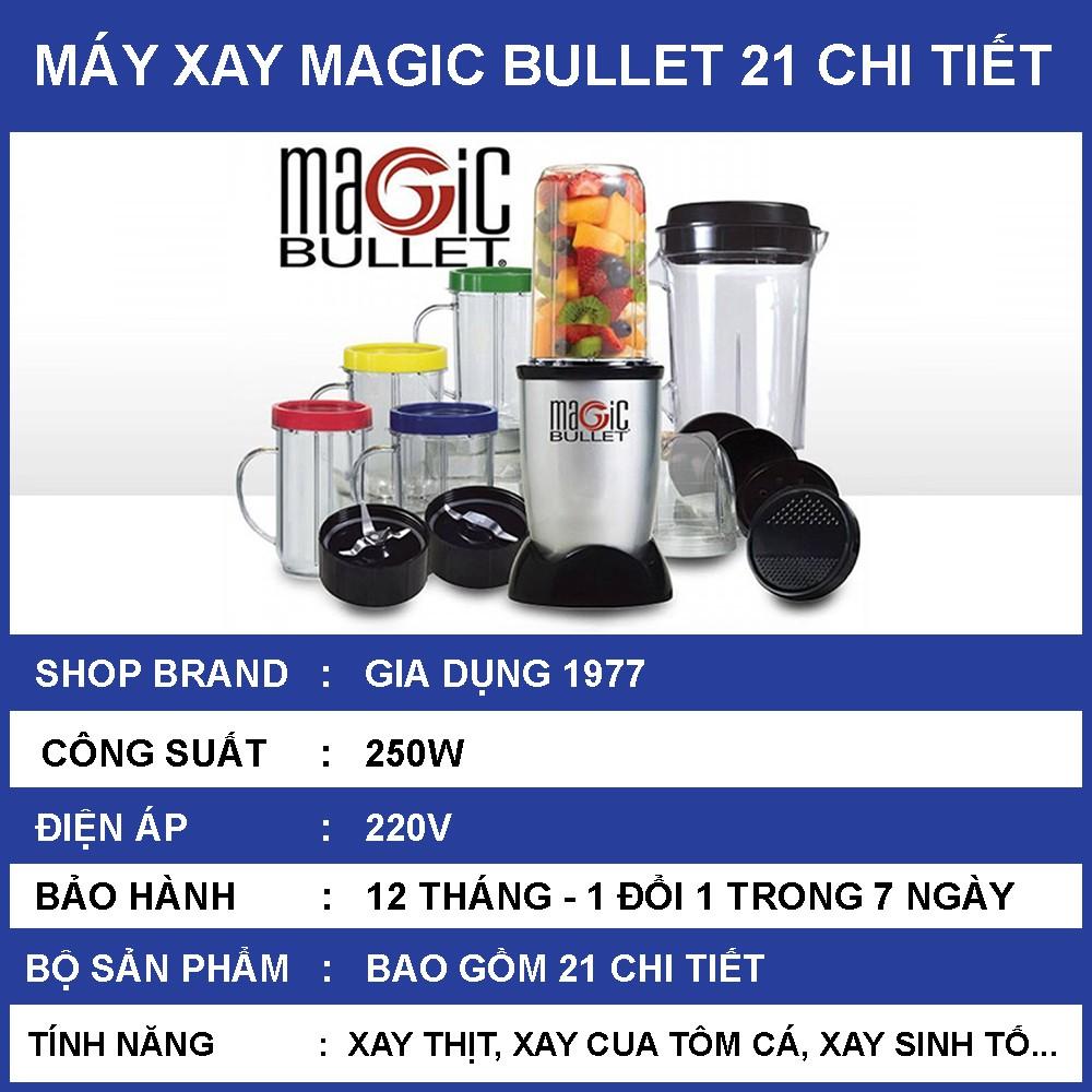 Máy Xay Đa Năng Cao Cấp Magic Bullet 21 Chi Tiết, Máy Xay Đa Năng Công Suất Lớn Xay Đá, Xay Thịt, Xay Cà Phê Xay Sinh Tố