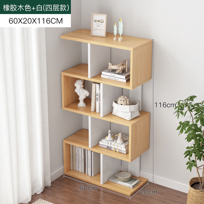 Kệ sách để sàn đa tầng so le gỗ MDF nhập khẩu chống ẩm cao cấp dễ dàng lắp ghép phong cách hiện đại tối giản