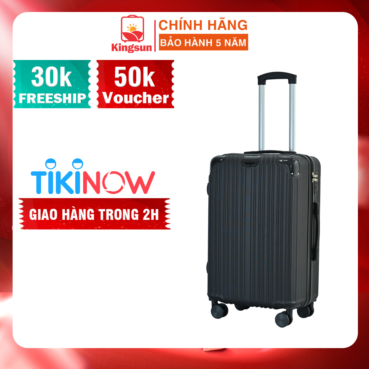 Hình ảnh Vali du lịch kéo Kingsun cao cấp Size 24inch KS-033 - Đen