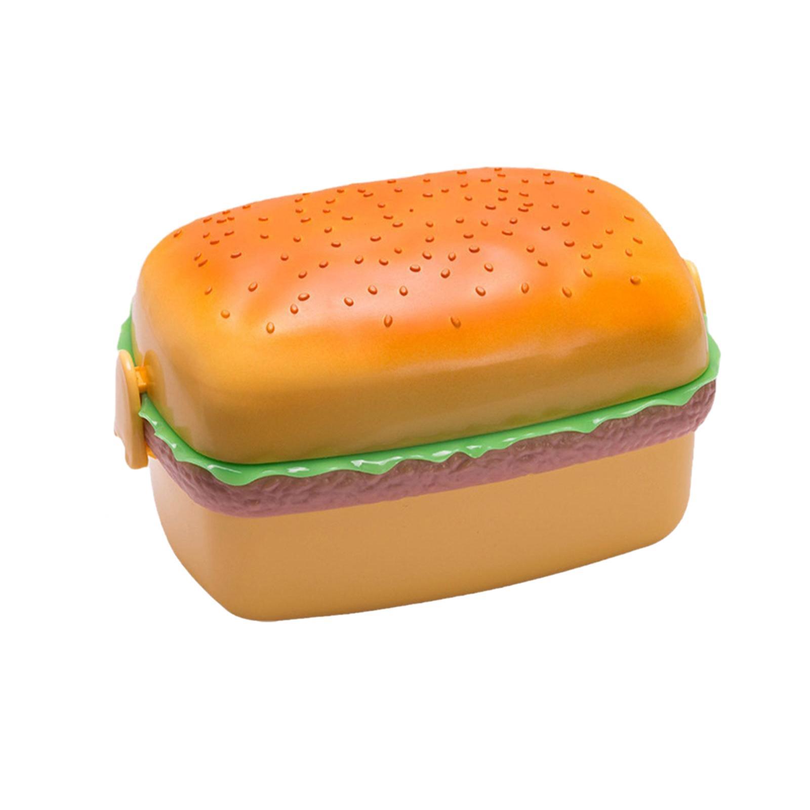 Hamburger Shaped Bento Box Microwave Lunch Box for Hot or Cold Food Storage