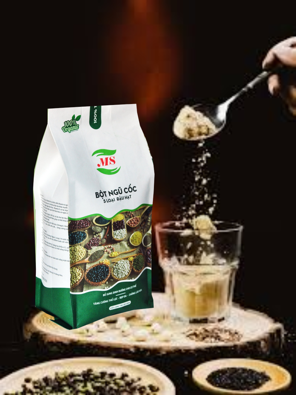 Bột ngũ cốc dinh dưỡng cao cấp 05 loại đậu & hạt ( không đường ) - MS - (500gr)