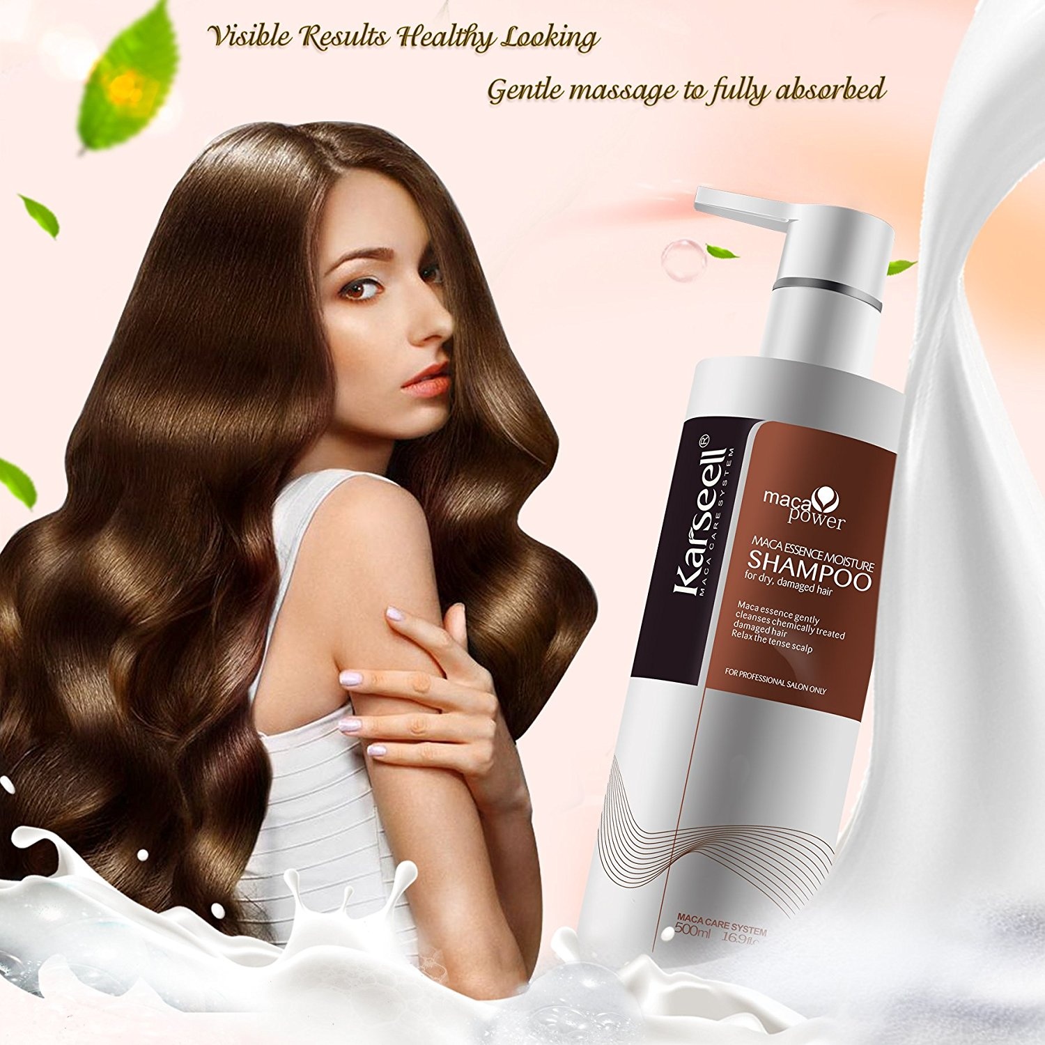 Dầu gội siêu mượt phục hồi tóc hư tổn Karseell Maca Essence Moisture shampoo 800ml