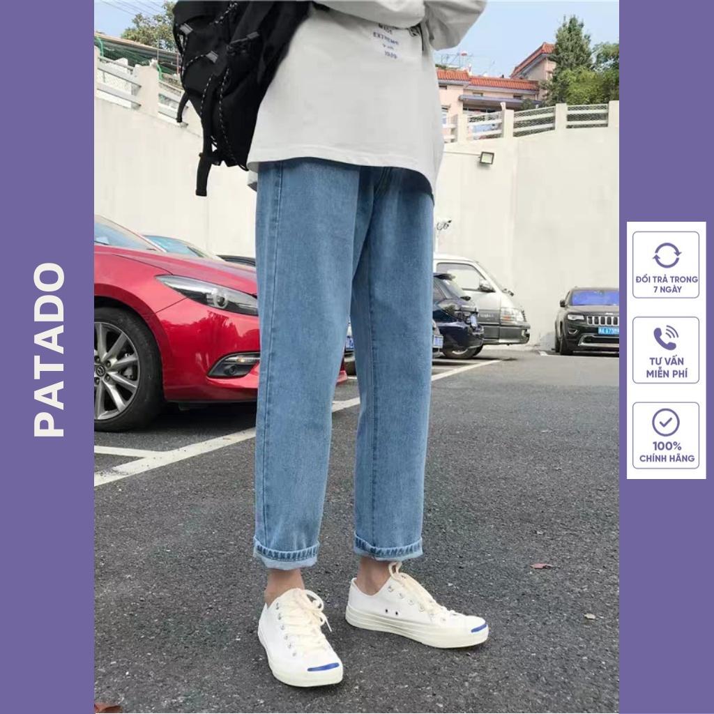 Quần baggy nam vải jean bò cao cấp dáng suông rộng HOTTREND 2022