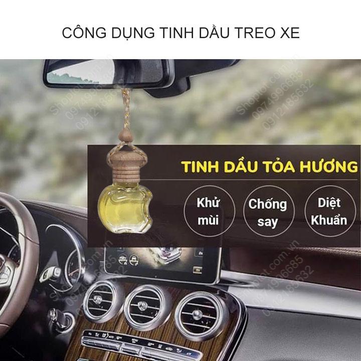 Tinh dầu 100% nguyên chất treo xe ô tô, tủ quần áo, lọ hình quả Táo khuyết