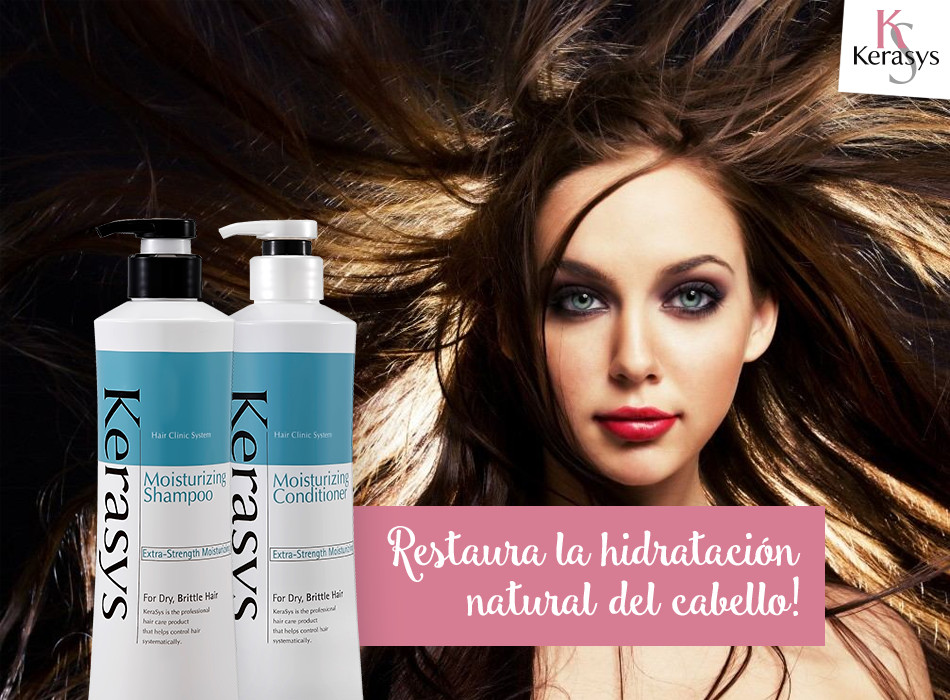 Bộ dầu gội/xả Kerasys Moisture cân bằng độ ẩm cho tóc xơ rồi Hàn Quốc tặng kèm móc khoá
