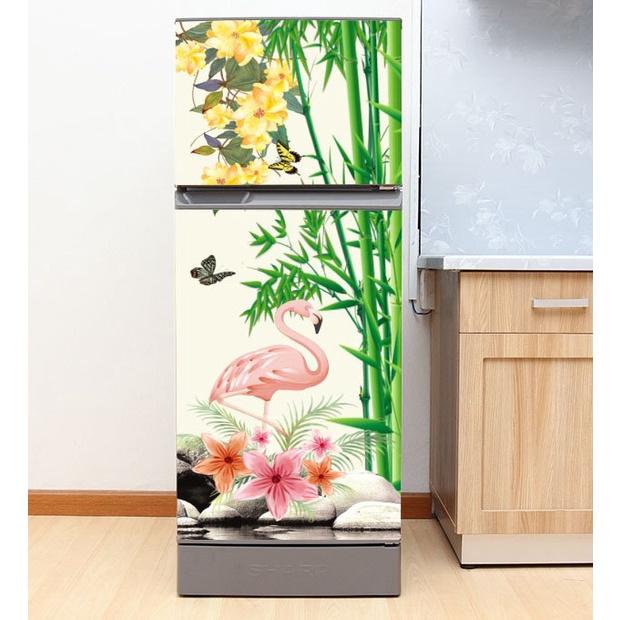 DECAL DÁN TỦ LẠNH MẪU HỒNG HẠC 5 ĐẸP - BỀN - SANG