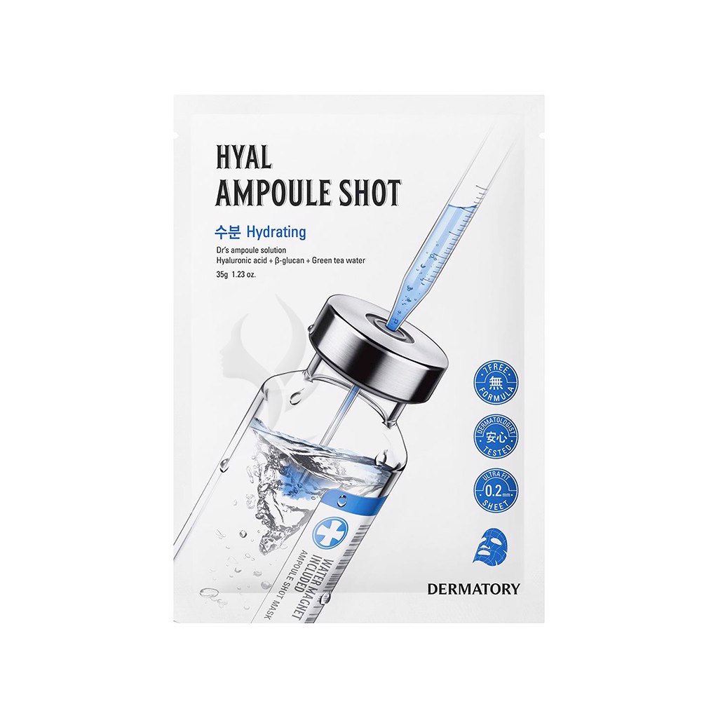 Mặt Nạ Giấy Cấp Ẩm Dermatory Ampoule Shot Mask Hyal-Shot 35g (1 miếng)