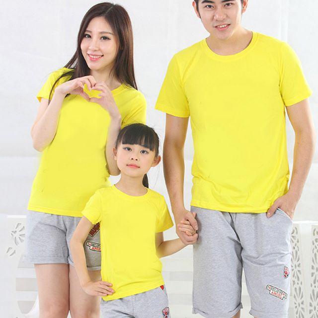 Áo Thun Gia Đình Màu Vàng Cúc Vải Siêu Dày Đẹp